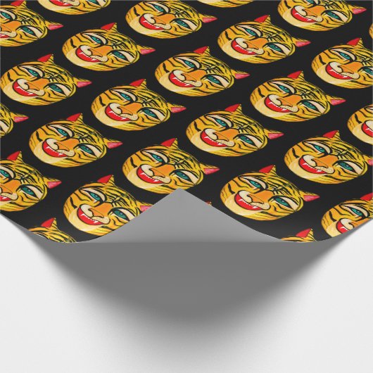 Lächeln Tiger Wasserfarbe Muster Umhüllungspapier Geschenkpapier (Ecke)
