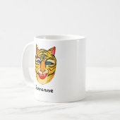 Lächeln Tiger Wasserfarbe ZURÜCK Kaffeetasse (Vorderseite Links)