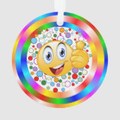 Lächeln treibt Emoji- und Regenbogenzirkel in die Ornament (Rückseite)
