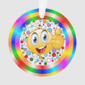 Lächeln treibt Emoji- und Regenbogenzirkel in die  Ornament (Vorderseite)