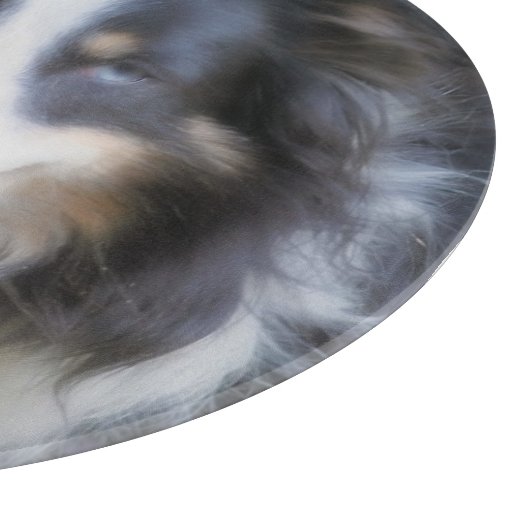 Lächeln Tri farbig Grenze Collie Dog Schneidebrett (Ecke)