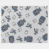 Lächeln überall – Zahnarzt-Fliesblanke Fleecedecke (Vorderseite (Horizontal))
