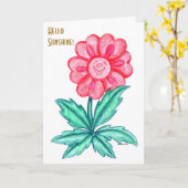 Lächeln und Denken an Sie Karte (Gelbe Blume)