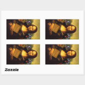 Lächeln und essen Torfukey Rechteckiger Aufkleber (Blatt)