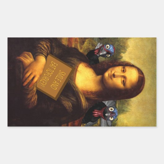 Lächeln und essen Torfukey Rechteckiger Aufkleber (Vorderseite)