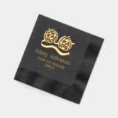 Lächeln und Frowning Pumpkins Happy Halloween Name Servietten Mit Folie (Links)