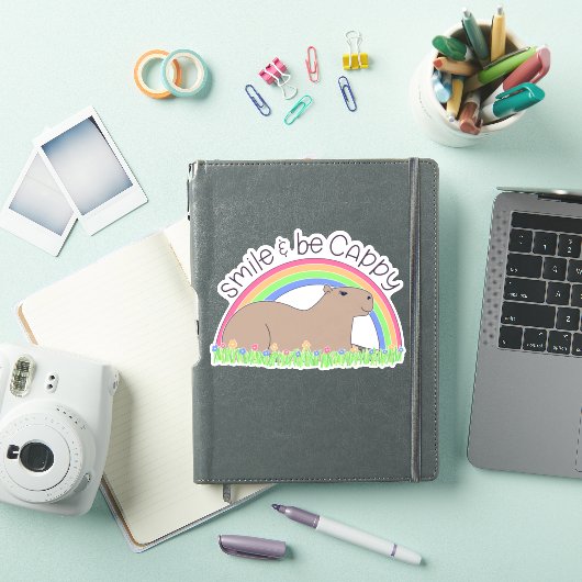 Lächeln und niedliche glückliche capybara sein aufkleber (iPad Hülle)