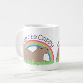 Lächeln und niedliche glückliche capybara sein kaffeetasse (Vorderseite Links)