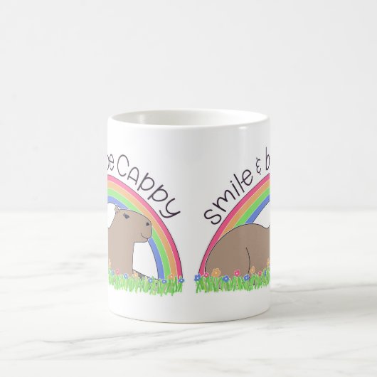 Lächeln und niedliche glückliche capybara sein kaffeetasse (Mittel)