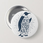 Lächeln und Wave Penguin Button (Vorne & Hinten)