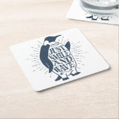 Lächeln und Wave Penguin Rechteckiger Pappuntersetzer (angewinkelt)