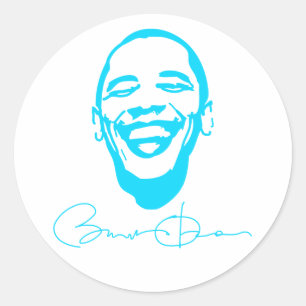 Lächeln-Unterzeichnungs-Aufkleber Obama Runder Aufkleber
