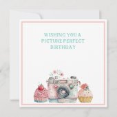Lächeln | Vintage Kamera Geburtstagskarte (Rückseite)
