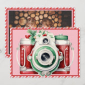 Lächeln | Vintage Kamera Weihnachts-Fotokarte (Vorne/Hinten)