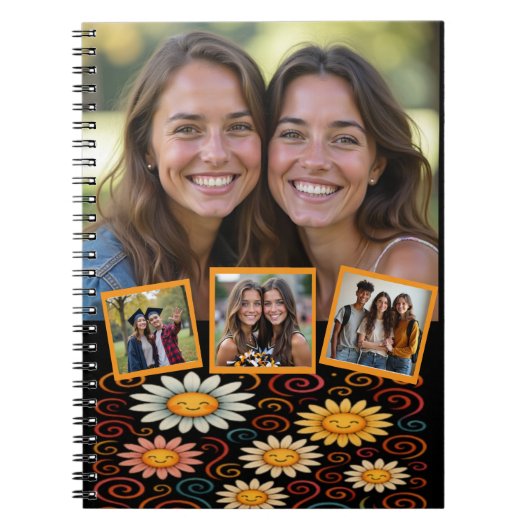 Lächeln von Daisies & Wirbel Custom Foto Notebook Notizblock (Vorderseite)