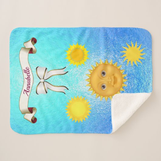 Lächeln von Harpy Sun Silhouette Personalize Sherpadecke (Vorderseite (Horizontal))