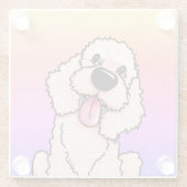 Lächeln von Labradoodle Glasuntersetzer (Rückseite)