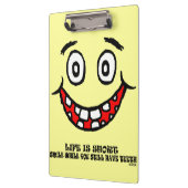 Lächeln, während Sie noch Zähne haben Klemmbrett (Links)