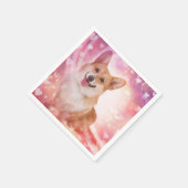 Lächeln walisischer Corgi mit Herz Serviette (Ecke)