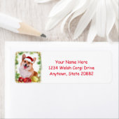 Lächeln walisischer Corgi mit Weihnachtsmannmütze (Insitu)