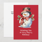 Lächeln Wasserfarbe Weihnachtskarte Feiertagskarte (Vorne/Hinten)