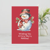 Lächeln Wasserfarbe Weihnachtskarte Feiertagskarte (Stehend Vorderseite)
