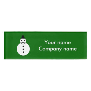 Lächeln Weihnachten Snowman Personalisiert Name Ta Namenschild
