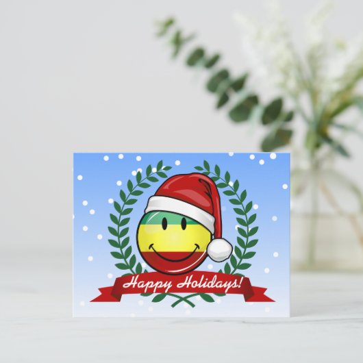 Lächeln Weihnachten Stil Rastafarian Flag (Stehend Vorderseite)