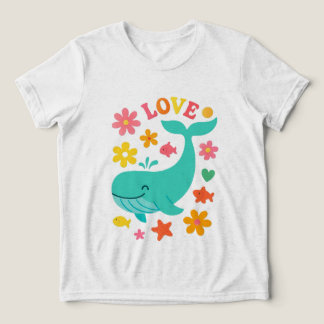 Lächeln Whale & Ocean Freunde - Niedliche LIEBE Ki Tri-Blend Shirt