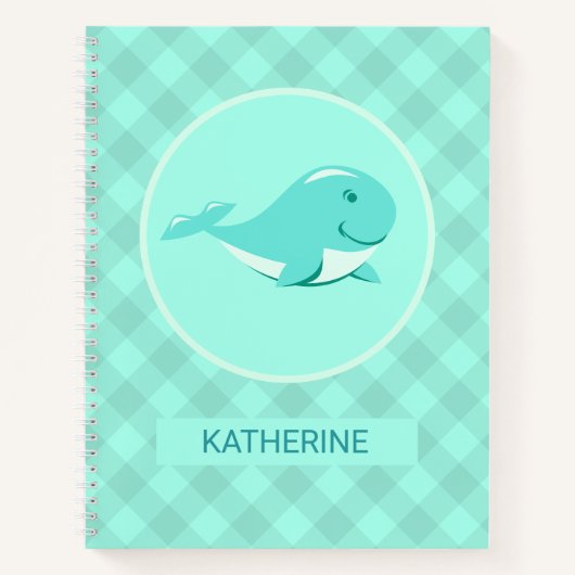 Lächeln Whale zurück zur Schule Notizblock (Vorderseite)