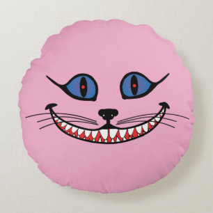 Lächeln wie die Grinsekatze PINK Rundes Kissen