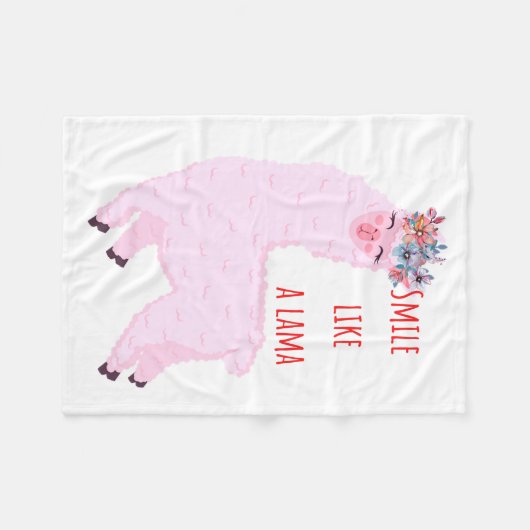 Lächeln wie ein Lama Fleecedecke (Vorderseite (Horizontal))