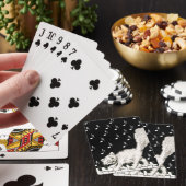 Lächeln Winking Fluffy Weiße Katze auf Piano Fahrr Spielkarten (In Situ)