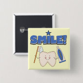 LÄCHELN - Zahn-T - Shirts und Geschenke Button (Vorne & Hinten)