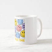 Lächeln Zeit, farbenfrohe Lächeln Emoji Kaffeetasse (VorderseiteRechts)