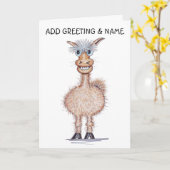 Lächelnd Alpaca Karte (Gelbe Blume)