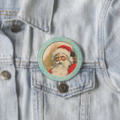 Lächelnd altmodischer Weihnachtsmann Button (Beispiel)