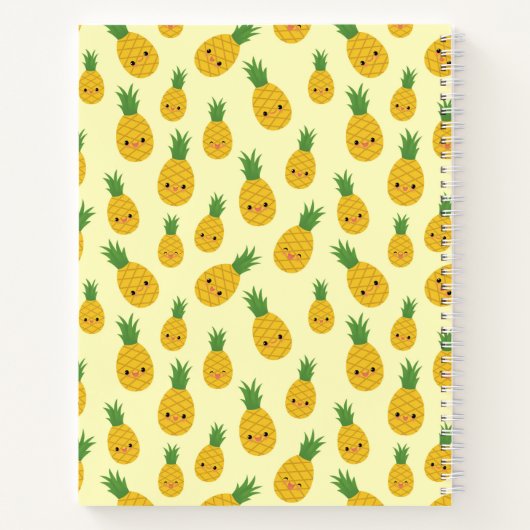 Lächelnd Ananas Muster Spiral Notebook Notizblock (Rückseite)