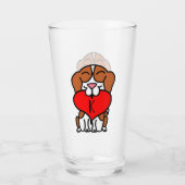 Lächelnd Beagle Cartoon Monogramm Glas (Rückseite)