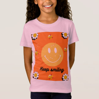 Lächelnd bleiben Positive Vibes Glückliches Zitat T-Shirt