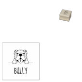 Lächelnd Bulldog Individuelle Name Gummistempel (Stempel)