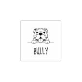 Lächelnd Bulldog Individuelle Name Gummistempel (Prägung)