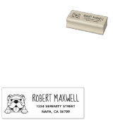 Lächelnd Bulldog Rücksendeadresse Gummistempel (Stempel)