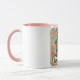 Lächelnd Bunny mit Carrot Floral Happy Oaster Tasse