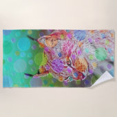 Lächelnd, bunt lynx - abstrakt strandtuch (Vorderseite)