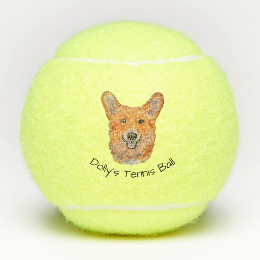 Lächelnd Corgi Penn Tennis Balls Tennisbälle (Vorderseite)