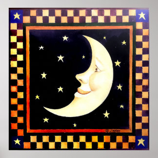 Lächelnd Crescent Moon Poster