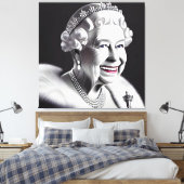 Lächelnd Crowned Queen Elizabeth Wall Art Leinwanddruck (Insitu (Schlafzimmer))