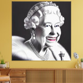 Lächelnd Crowned Queen Elizabeth Wall Art Leinwanddruck (Insitu (Wohnzimmer))