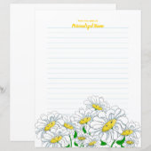 Lächelnd Daisy Dreams Lined Paper Sheet (Vorne/Hinten)